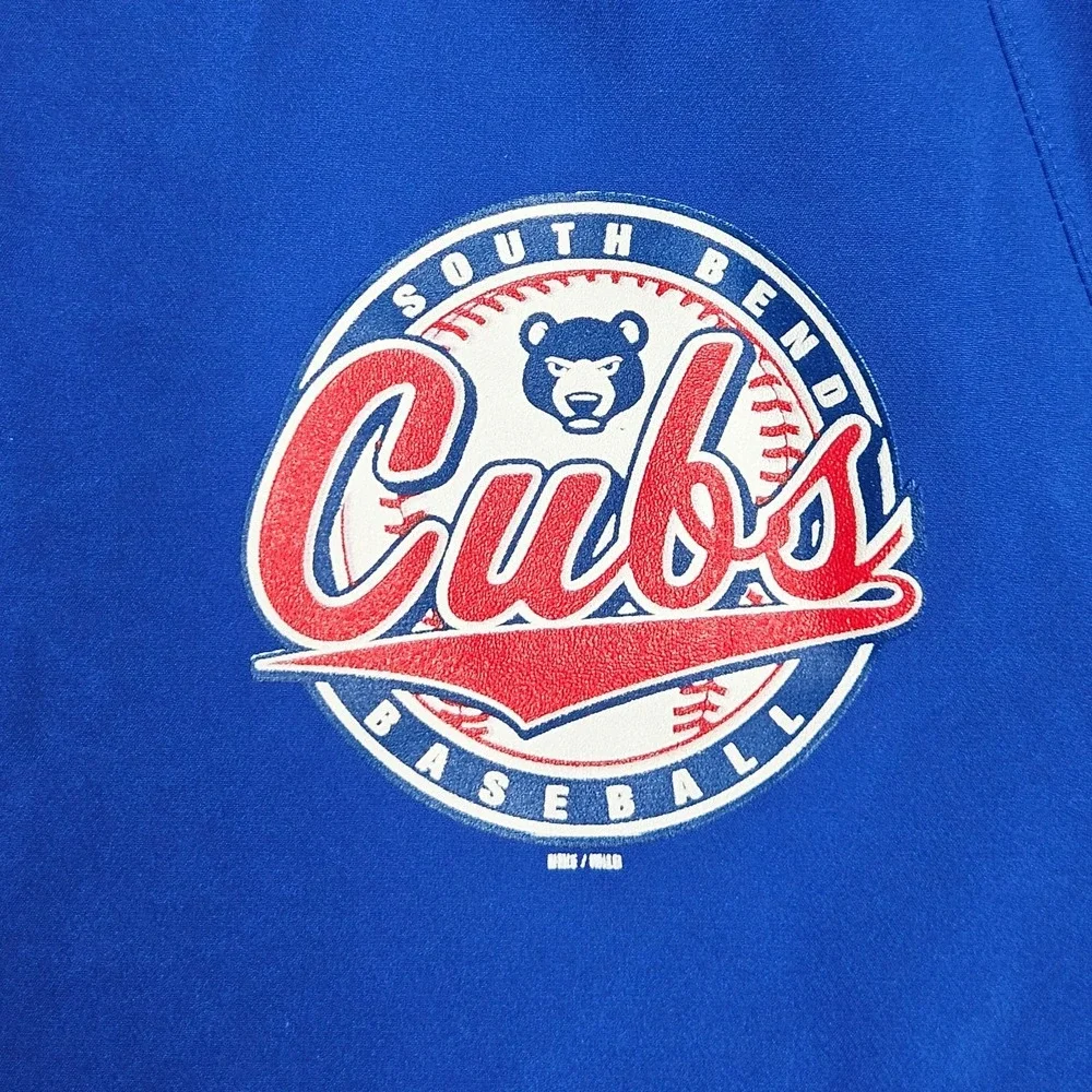 South Bend Cubs Nike Hot Baseball Jacket Mens Small Blue Pockets Adjustable Logo